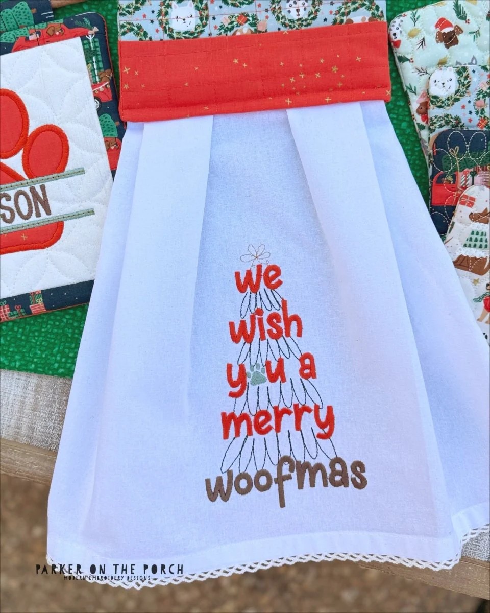 Merry Woofmas Embroidery Fill- Digital Embroidery Pattern Download