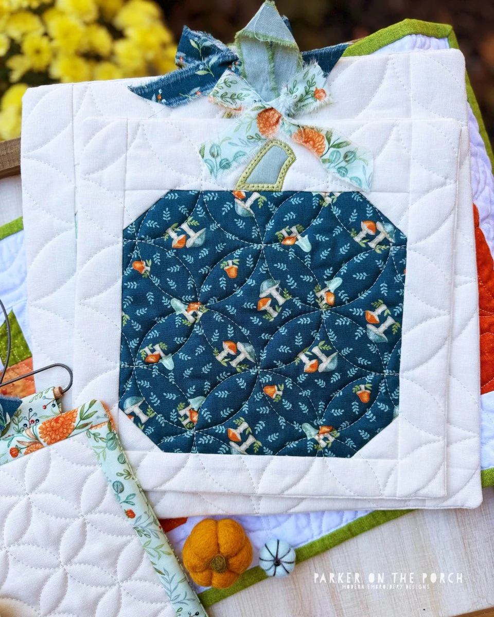 Pumpkin 2.0 Hot Pad – Digital Embroidery Pattern Download - Image 2