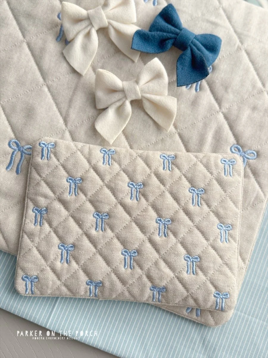 Quilted Bows Mug Rug– Digital Embroidery Pattern Download - Image 2