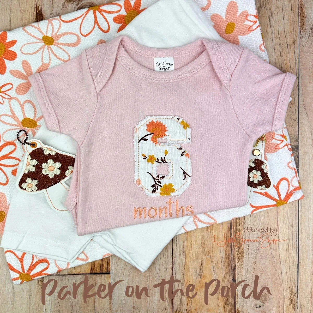 Shabby Applique Font- Squad Numbers (0-9) - Digital Embroidery Pattern Download - Image 5