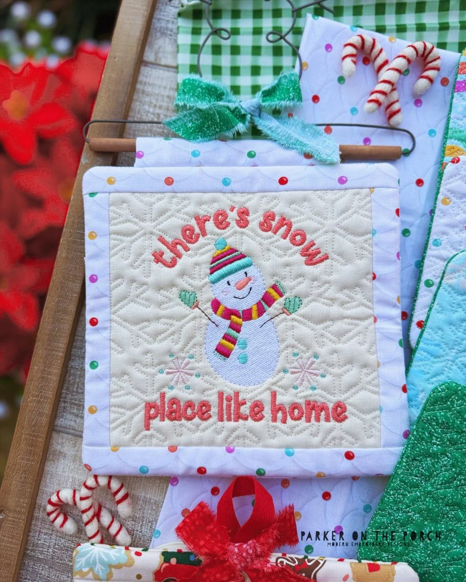 There's Snow Place like Home Mini Quilt Embroidery Pattern  – Digital Download