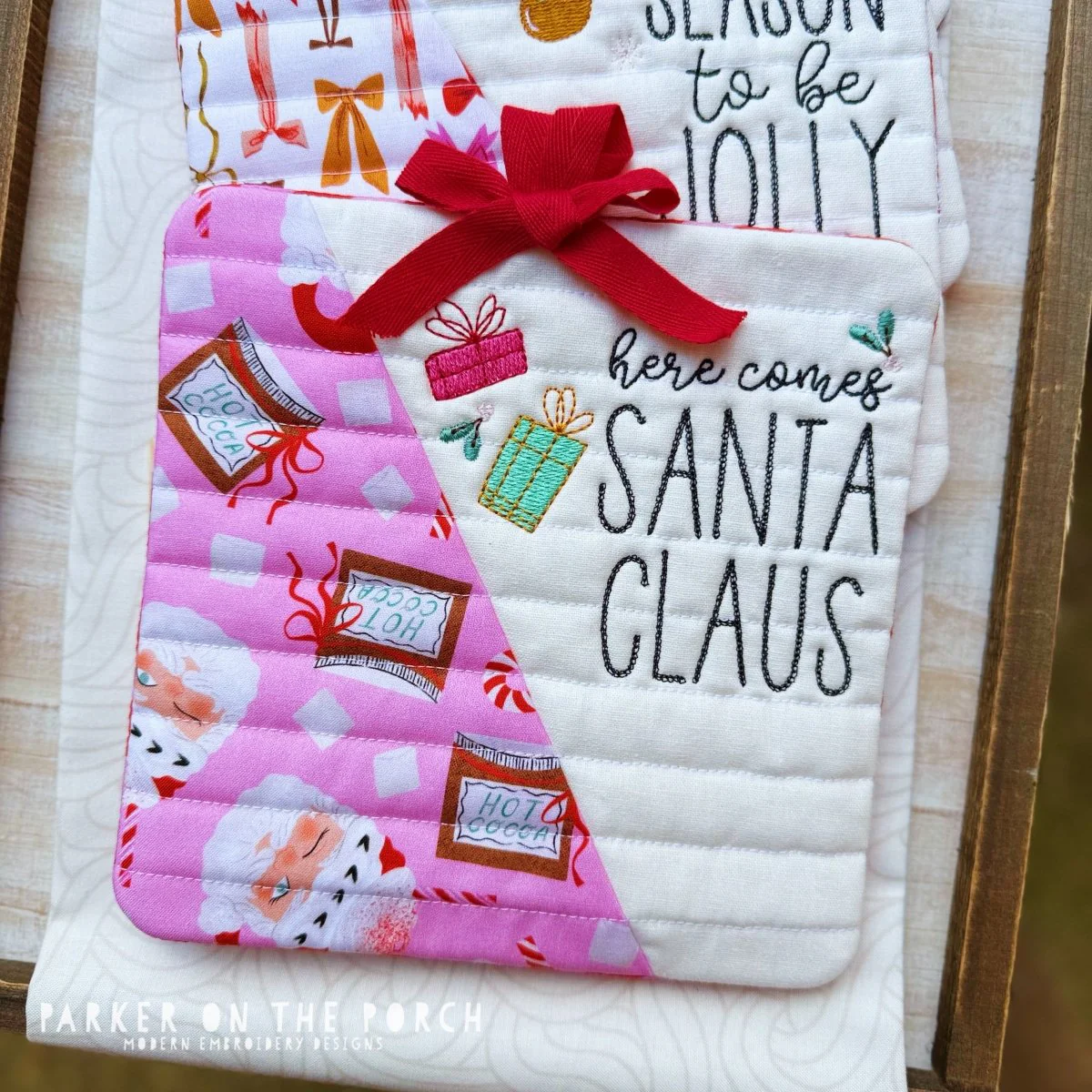 Vintage Christmas Hot Pad Bundle – Digital Embroidery Pattern Download - Image 3