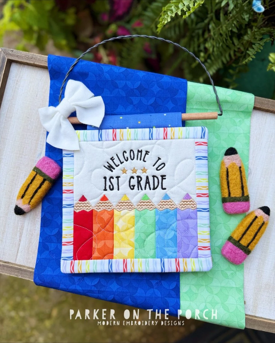 Welcome to 1st Grade Mini Quilt – Digital Embroidery Pattern