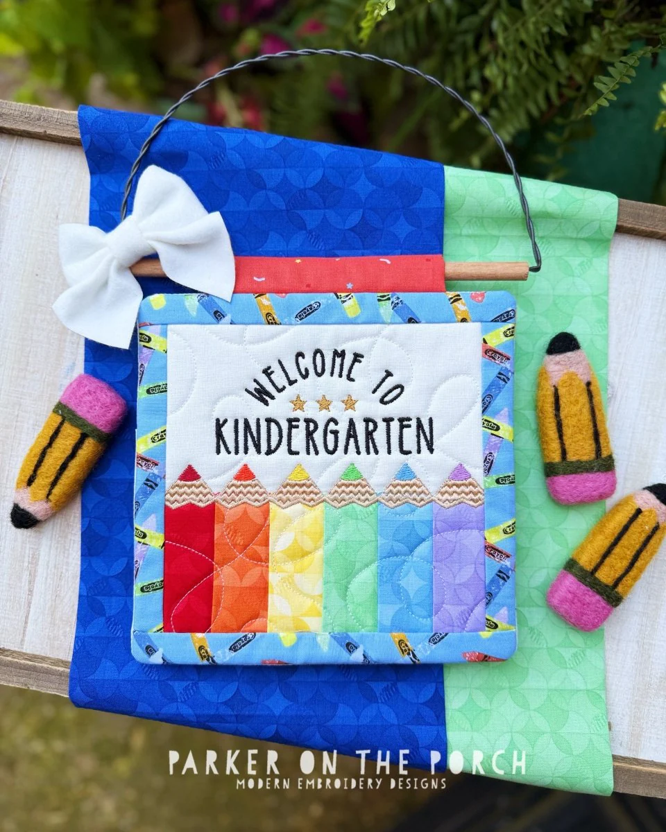 Welcome to Kindergarten Mini Quilt – Digital Embroidery Pattern