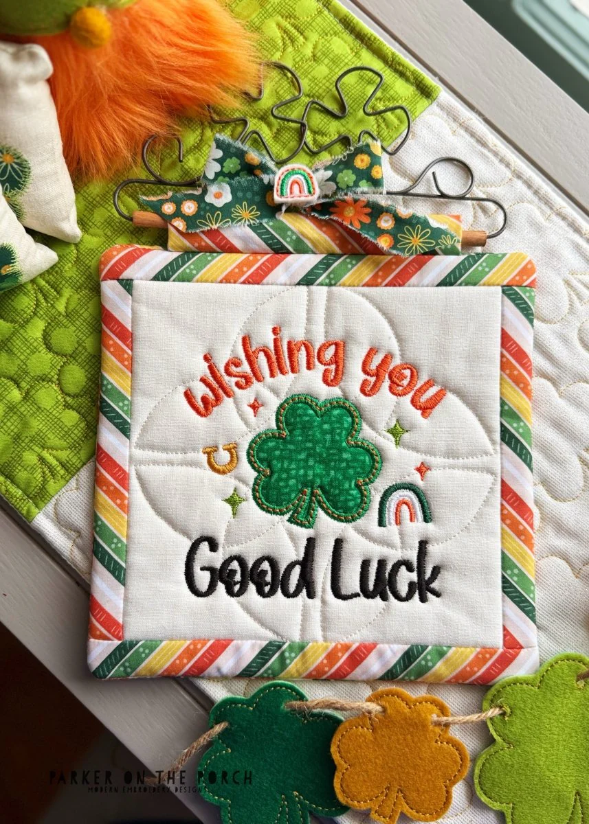 Wishing You, Good Luck Mini Quilt Embroidery Pattern  – Digital Download - Image 3